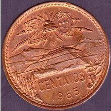 1965 Mexico 20 Centavos Coin