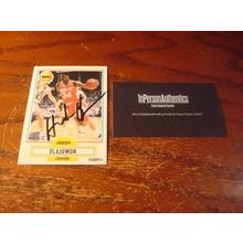 1990, Fleer, Autograph Card, w/COA, HAKEEM OLAJUWON, HOF, Rockets