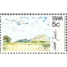 SOUTH WEST AFRICA, FINE ART, Landscape, by Adolph Jentsch, white 1973, 5c