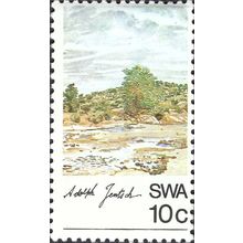 SOUTH WEST AFRICA, FINE ART, Landscape, by Adolph Jentsch, white 1973, 10c