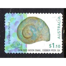 AUSTRALIA: 2020, $1.10 OPALISED SHELL, CRETACIOUS PERIOD, USED S/A STAMP. 31
