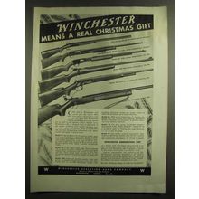 1940 Winchester Ad - Model 24, 12 Shotgun, Model 61, 69A, 64, 75 Rifle