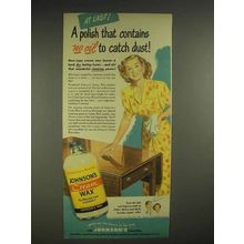 1948 Johnson's Cream Wax Ad - Contains No Oil