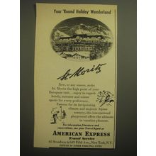 1950 American Express Travel Service Ad - Year 'Round Holiday Wonderland