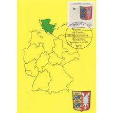 Bonn Map 1994 First Day Cover German Postcard