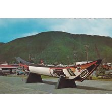 Indian Canoe at Sitka Alaska Postcard