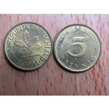 1991a 5 Pfennig Germany Coin