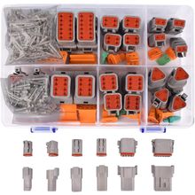 174Pcs 12 Kits DT Series DT Connector Kit 2 3 4 6 8 12 Pin Connectors with Size