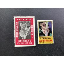 ICOLLECTZONE Australia Queensland Philatelic Society 1938 & 1935 Koala Bear