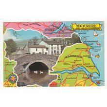 Yorkshire Cleveland and Humberside Map Postcard 20057