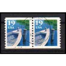 Used 2529 19c Fishing Boat Fine CNP Left A1212 PA1279