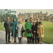 The Royal Family at Sandringham 1977 Postcard