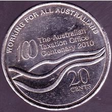 2010 Australia 20c Coin Centenary of ATO