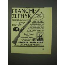 1951 Franchi-Zephyr Deluxe 12 Gauge Shotgun Ad