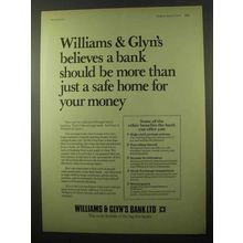 1977 Williams & Glyn's Bank Ad - Safe Home for Money