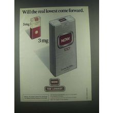 1985 Now Cigarettes Ad - The Real Lowest Come Forward