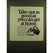 1988 Toshiba Portable CD Player Ad - Take-Out as Good As You Can Get at Home