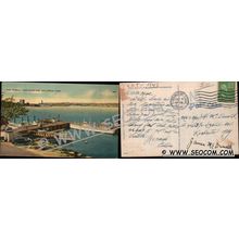 CT New London Postcard Fort Trumbull Coast Guard Base w/Old Cars ct_box4~1843