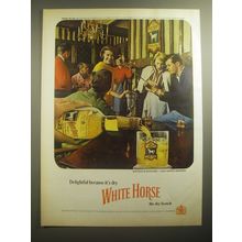 1963 White Horse Scotch Ad - Delightful because it's dry White Horse