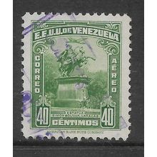 VENEZUELA 1940 STATUE OF BOLIVAR AT CARCACAS 40c GREEN SG 759 FINE USED#2