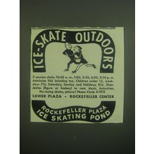 1945 Rockefeller Plaza Ice Skating Pond Ad - Ice-Skate Outdoors