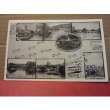 THE THAMES VALLEY map. used vintage postcard 1961 pm /