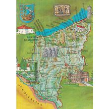 Somogy County Hungary Hungarian Map Megye Postcard