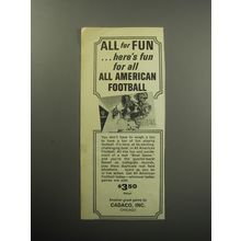 1967 Cadaco All American Football Game Ad - All for fun here's fun for all