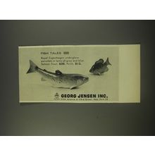 1956 Georg Jensen Royal Copenhagen Advertisement - Salmon Trout and Perch