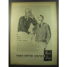 1955 Saks Fifth Avenue Fashion Ad - At ease, men in Saks orlons