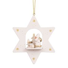 10-0905 - Christian Ulbricht Ornament - White Star With Santa and Sled - 3.75...
