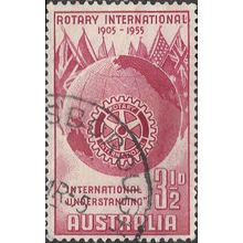AUSTRALIA, Rotary International, 50 years, red 1955, 3½d