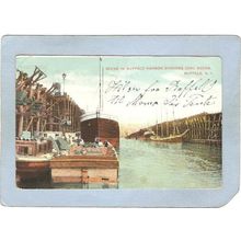 New York Buffalo Scene In Buffalo Harbor Showing Coal Docks ny_box4X1~2842