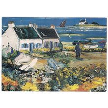 CORNISH COTTAGE SCENE ... postcard used.. c.2006