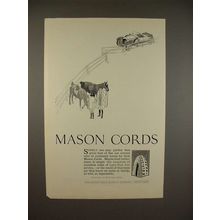 1923 Mason Cords Tire Ad - Horse Riding