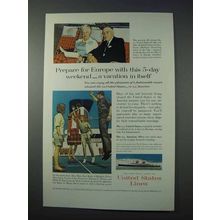 1963 United States Lines Cruise Ad - Prepare for Europe