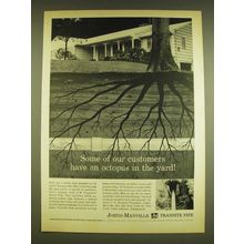 1962 Johns-Manville Transite Sewer Pipe Ad - Octopus in the Yard