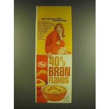 1966 Post 40% Bran Flakes Cereal Ad - How to feel 40% zestier than yesterday!