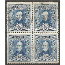 Australia 1930 SG118 3d Blue River Murray Very Fine Used Block of 4 .. ..