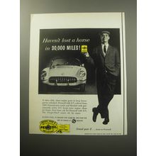 1957 Pennzoil Oil Ad - Haven't lost a horse in 30,000 miles!