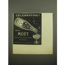 1956 Moet Champagne Ad - Celebrating?