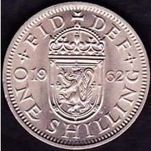 1962 Great Britain 1 Shilling Coin Scottish