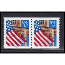 2913v 32c U.S. Flag Over Porch Very Fine MNH LGG CNP Left 22222 PA1703