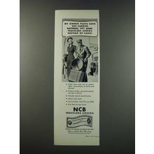 1949 National City Bank Travelers Checks Ad - My Owner Plays Safe