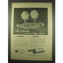 1949 National Dairy Council Ad - Serves a Dual Purpose