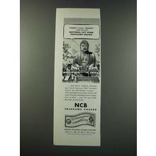 1949 National City Bank Travelers Checks Ad - Kangay Means Welcome