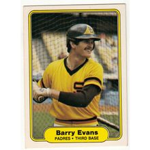 1982 Fleer baseball card 571 Barry Evans– Padres