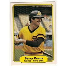 1982 Fleer baseball card 571 Barry Evans– Padres