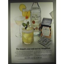 1974 Bacardi Rum Ad - The daiquiri, sour and mai-tai. Simplified