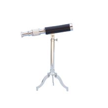 Chrome with Leather Telescope on Stand 17""
